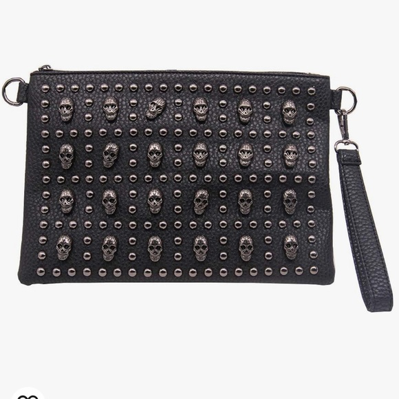 Handbags - Skull Rivet Clutch Purse Studded Bag